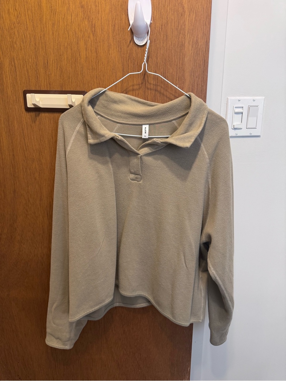 KOTN Relaxed Collared Sweater in Taupe